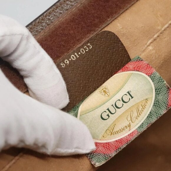 GUCCI GG Supreme Web Sherry Line Clutch Bag PVC Beige Gold 89 01 033 Auth BA4626 - Picture 16 of 16